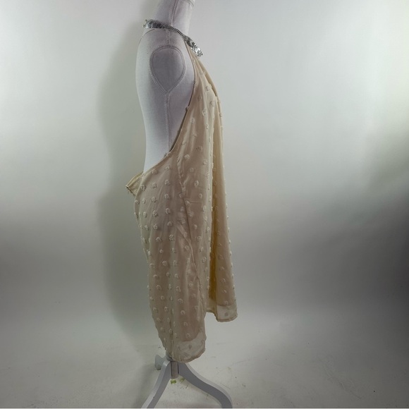 Vintage Cream Dress with White Lifted Polka Dots - Picture 6 of 7